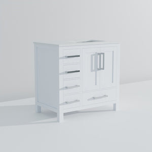 English Elm White Bath Vanity 36" W X 22" D With Elegant White Quartz Top, Soft-Close Drawers & Ample Storage B2731P258815-GIGA