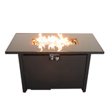 English Elm 25'' H X 42'' W Steel Outdoor Fire Pit Table With Lid