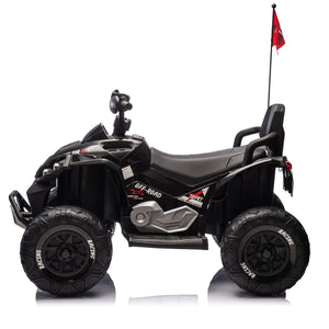 English Elm 24v Kids Electric Atv Xxxl Off-road Ride on with Remote Parental Control and Bluetooth Black W1578P228312