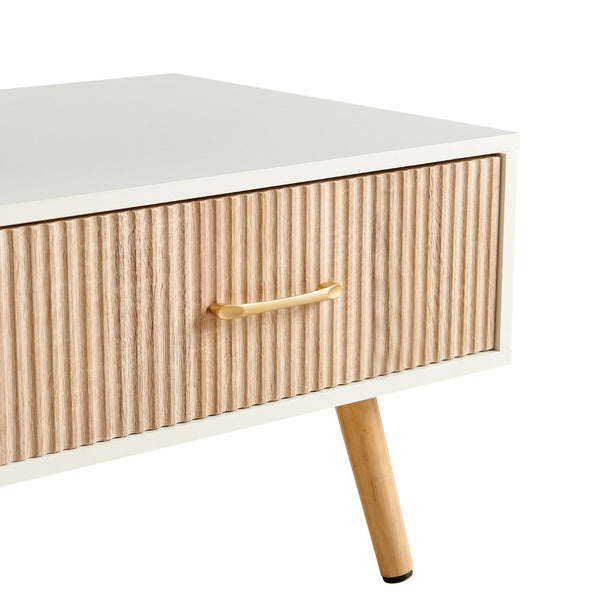 English Elm Rectangle Coffee Table With Solid Wood Legs, Modern Storage Solution For Stylish Living Rooms W1265P230633-GIGA