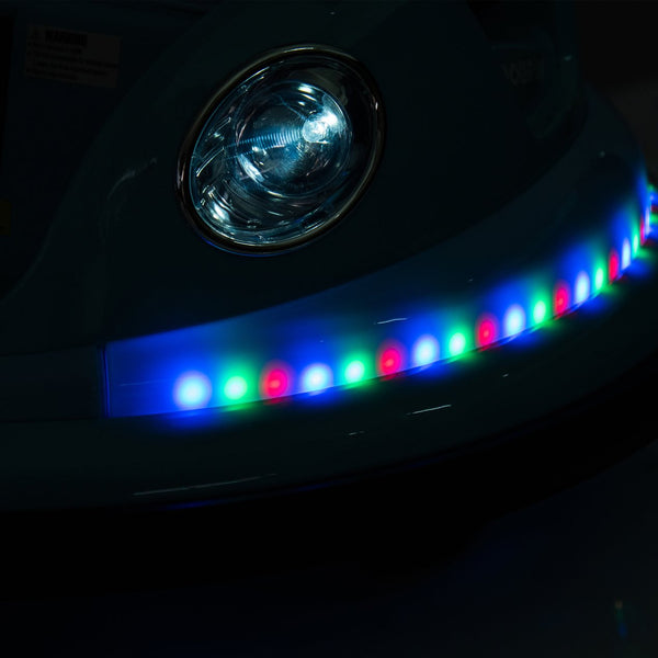 English Elm 12v Kids Ride on Bumper Car with 360 Spin Led Lights Bluetooth and Parental Remote Blue W1578P198508