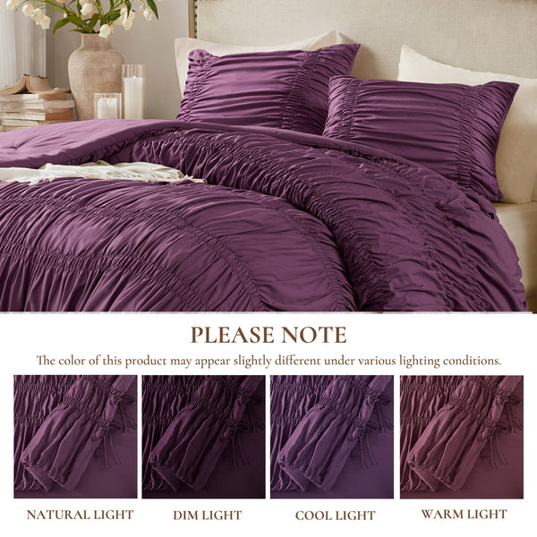 English Elm 2PCS Washed Microfiber Twin/Twin XL Comforter Set with Plush Poly Fill and Soft Standard Sham Pair Purple 16.73 L x 12.99 W x 7.87 H B035P341085