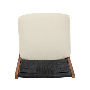 English Elm 4 Piece Outdoor Acacia Wood Wicker Bar Stools Set with Cushioned Patio Seating Black,Cream,Teak N773OB00131R