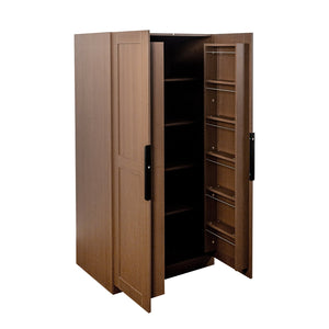 English Elm 62.99In Kitchen Pantry Cabinet - Stylish Walnut Storage Sideboard With Doors & Adjustable Shelves W331S00188