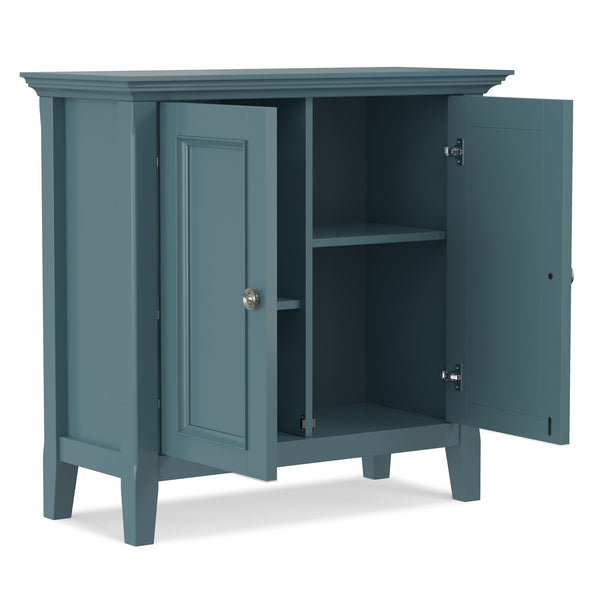 English Elm Amherst Solid Pine Storage Cabinet French Finish Transitional Style for Entryway or Living Room Blue B136P436044