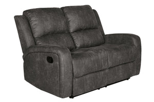 English Elm Recliner Loveseat with Manual Side Handle, Horizontal & Vertical Tufting, Plush Square Arms for Luxury Relaxation Smoke 57 L x 30 W x 26 H B089P240526