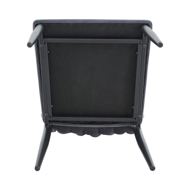 English Elm Elegant Tufted Velvet Dining Chair High Back Foam Seat Tapered Metal Legs Glam W1512P491435