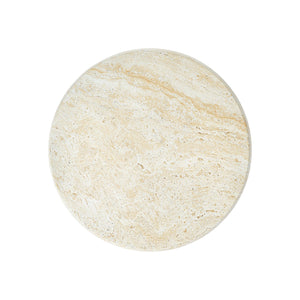 English Elm U_style Sculptural Mushroom Pedestal Table Travertine Mgo Stone Look Patio Accent Beige,Yellow N711P422070M