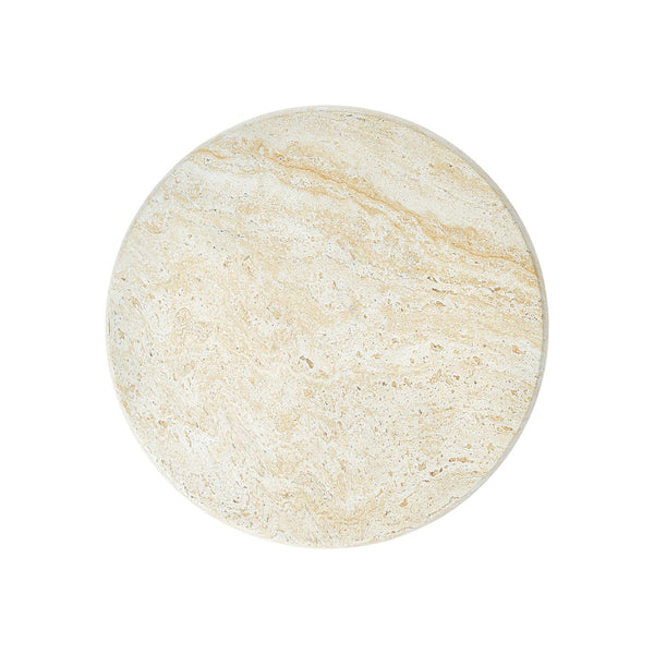 English Elm U_style Sculptural Mushroom Pedestal Table Travertine Mgo Stone Look Patio Accent Beige,Yellow N711P422070M