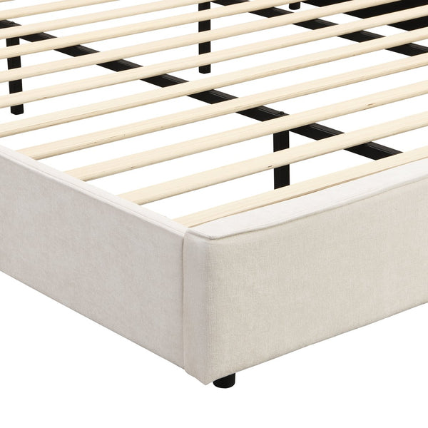 English Elm Christopher Knight Home® - King Size Upholstered Bed Frame With Wingback Headboard, Usb Charging & Adjustable Reading Lamp N757P235229B