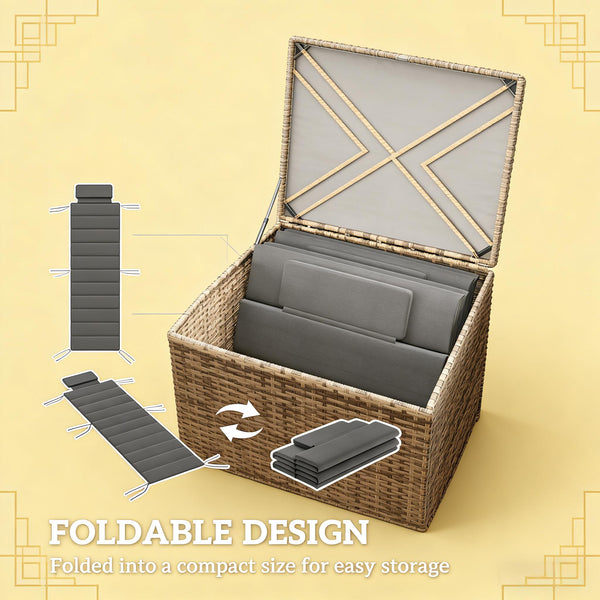 English Elm Outdoor Foldable Lounge Cushion Set with Uv Resistant Olefin Fabric and Foam Support T3971P443292