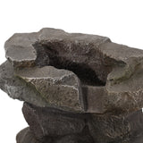 Christopher Knight Home® - Noble House - Candler Outdoor 4 Tier Rock Fountain, Stone Gray