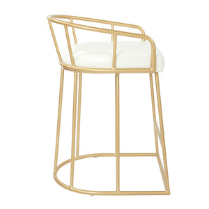OSP Home Furnishings Luna 26" Counter Stool White/Gold