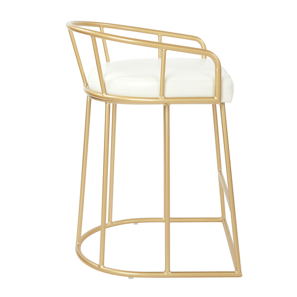 OSP Home Furnishings Luna 26" Counter Stool White/Gold