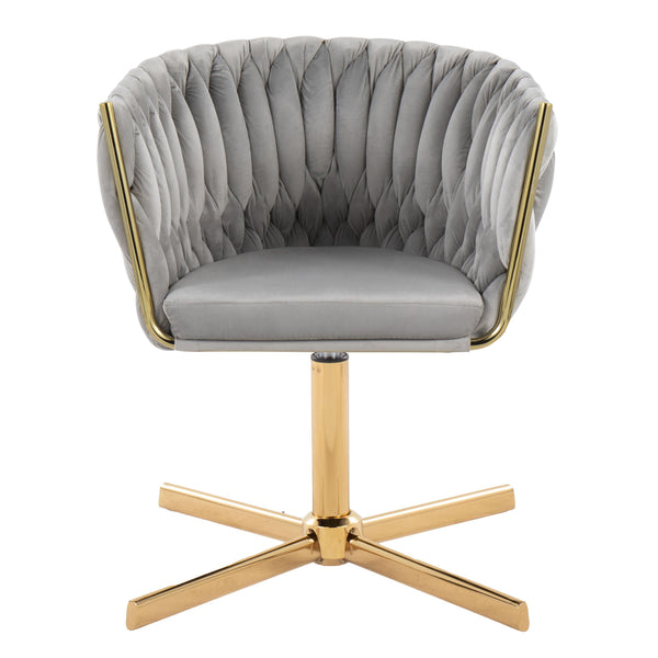 English Elm Swivel Accent Chair Silver Velvet Seat Gold X Pedestal Base Glam Living Room B202P471323