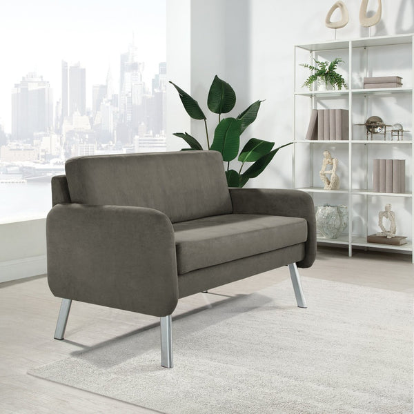 OSP Home Furnishings Lounge Seating with Chrome Base and High Density Foam for Modern Reception Areas Loveseat SL5602-SK2