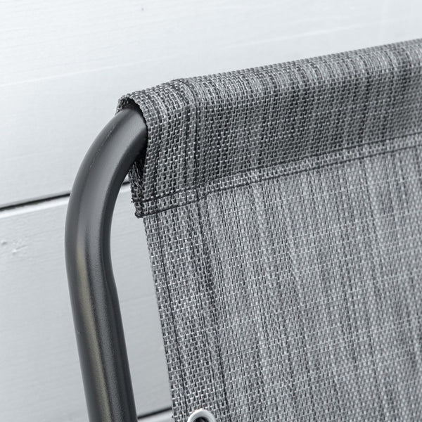 English Elm Outsunny Set Of 2 Portable Folding Bungee Sling Chairs For Camping, Beach, Backyard, Gray Mesh W2225P174102-GIGA