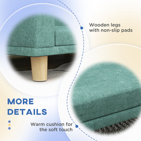 English Elm Pet Sofa Bed with Removable Washable Cushion Foam Padding and Pine Wood Legs T3971P407093