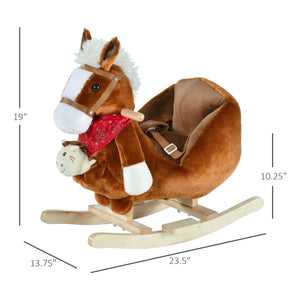 English Elm Qaba Giraffe Plush Toddler Rocking Ride on Toy with Sound and Safety Belt W2225P200532