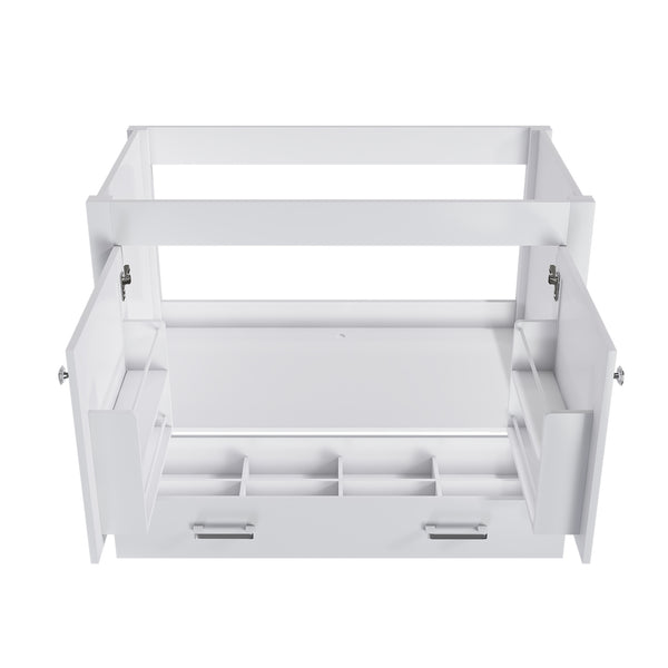 English Elm 42'' White Bathroom Vanity Base Cabinet with Doors & Soft-Close Drawer, Solid Frame MDF, Fits 43x22 Sink W509P347342