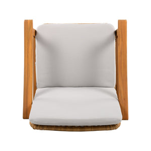 English Elm Christopher Knight Home® - Outdoor Dining Chairs Set of 2 with Acacia Wood Frame and Brown PE Wicker, Waterproof Cushions, 400lb Capacity Grey,Teak N779P280043G