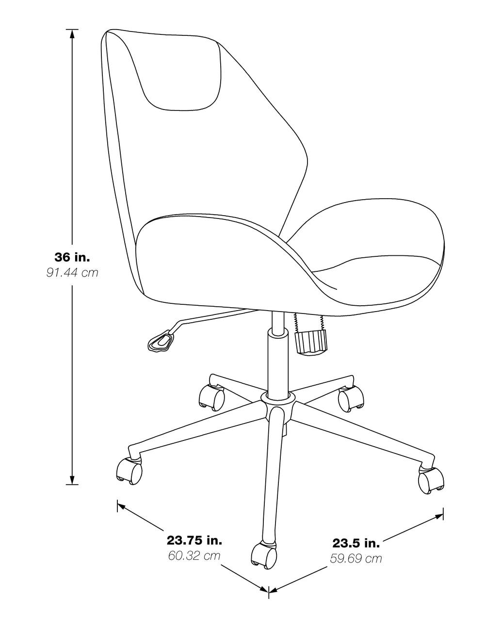 OSP Home Furnishings Chatsworth Office Chair White