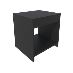 English Elm Anegam Modern Nightstand with Open Shelf, Black — Compact Minimalist Bedside Table for Small Spaces B128P245000
