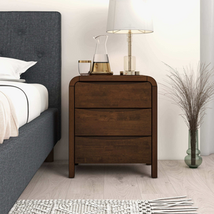 English Elm Ashcroft Furniture - Lionel Mid Century Modern Solid Wood Nightstand 3-Drawer Bed Side Table