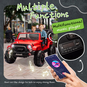 English Elm 24v Kids Electric Ride on Car with Parental Remote Rear Suspension and Bluetooth Audio Red W1578P228745