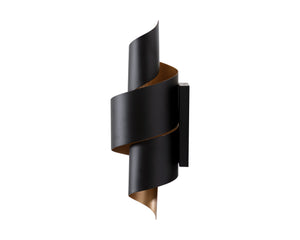 Sunpan Aphelion Sconce: Elegant Modern Design in Black & Gold - Illuminate Your Space with Style!