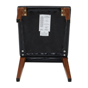 English Elm 4-piece Brown Suede Dining Chair Set with Tufted Back and Walnut Metal Legs Black,Walnut W1151P361163