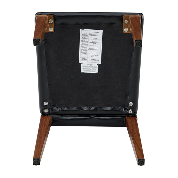 English Elm 4-piece Brown Suede Dining Chair Set with Tufted Back and Walnut Metal Legs Black,Walnut W1151P361163