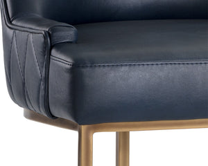 Sunpan Florence Dining Chair Set of 2 - Elegant Fabric, Rustic Bronze Frame, Diamond Stitched Back Design Bravo Admiral