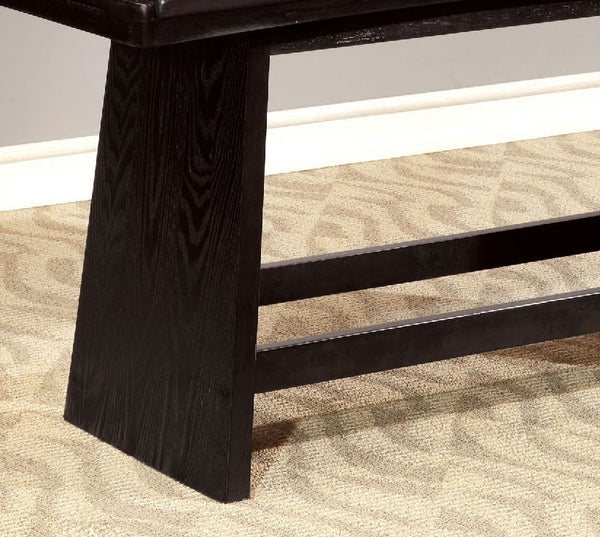 English Elm Modern Counter Height Bench 46.5"W x16.5"D x26"H Leatherette Padded Seat Black Finish Durable Stylish B011P367160