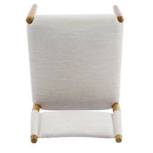 English Elm Mid-century Modern Linen Blend Dining Chairs Rubberwood Legs Sculptural Backrest Set of 2 Beige+Natural N768P442401N