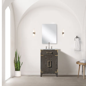 English Elm Brown Oak Single Bath Vanity - Elegant 20" Modern Design With Soft-Close Hinges & Ample Storage B2731P259728