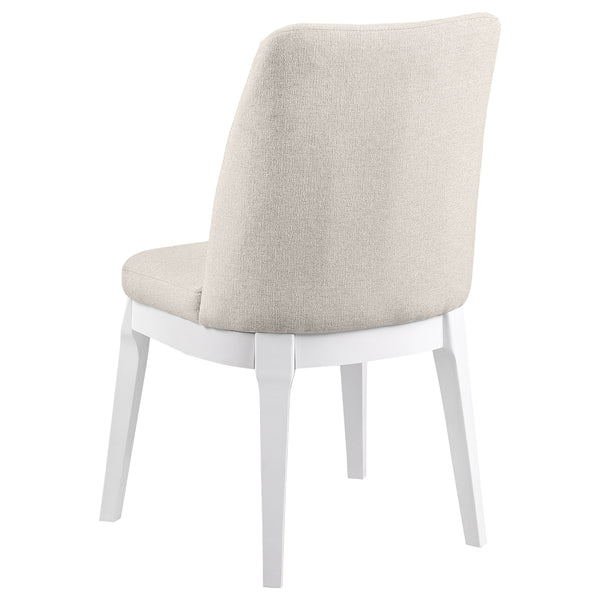 English Elm Rupert Beige Upholstered Dining Side Chair Set of 2 — Tall Curved Back, Plush Padded Seats, Neutral Elegance B062P299820