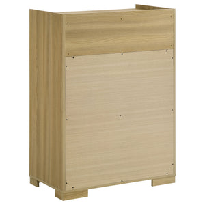 English Elm Lincoln Eastern King Bedroom Set with Led Headboard Two-tone Wood and White Panels B062S01565