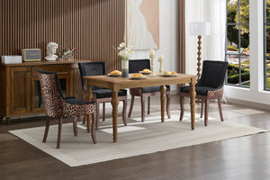 English Elm A&A Velvet Tufted Swivel Barstool with Ergonomic Back and Gold-Plated 17.7" Base, Set of 2 Leopard W1143P209903