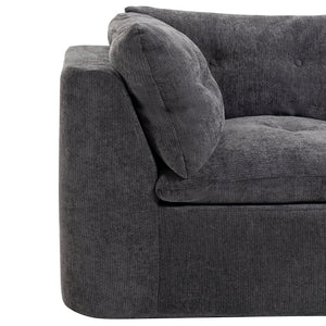 English Elm Modern Chenille Cloud Sectional with Ottoman Deep Sink Modular L Shaped Living Room Sofa Dark Grey W2379S00004