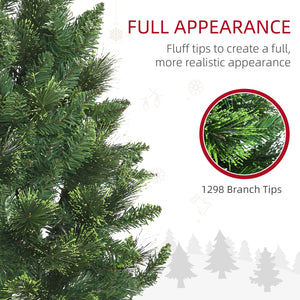 English Elm Homcom 9Ft Tall Slim Pencil Artificial Christmas Tree With 1298 Branches & Auto-Open Design, Green W2225P249652