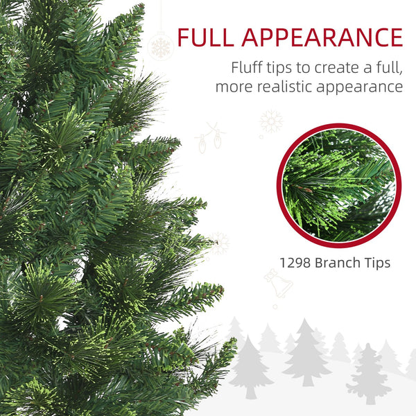 English Elm Homcom 9Ft Tall Slim Pencil Artificial Christmas Tree With 1298 Branches & Auto-Open Design, Green W2225P249652