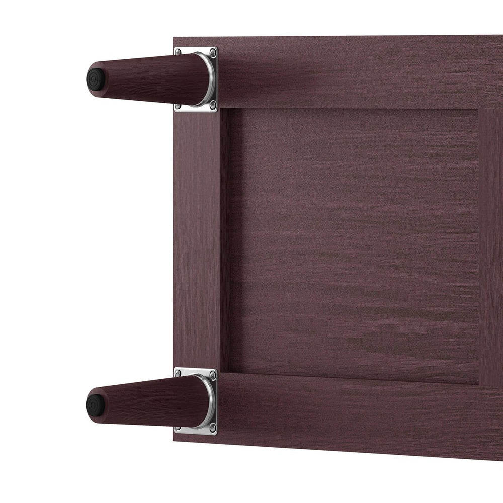 English Elm 70" Rattan Buffet Cabinet with Stylish Woven Doors, 4-Door Sideboard with Adjustable Shelves, Sturdy MDF Frame and Solid Wood Legs Brown W757P279743