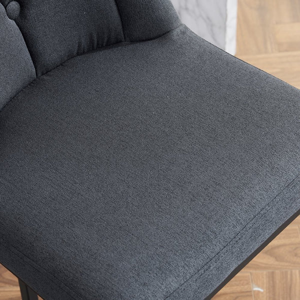 English Elm Set Of 2 Modern Upholstered Bar Stools With Button-Tufted High Back For Kitchen Or Dining Room Comfort W1901P225272-GIGA