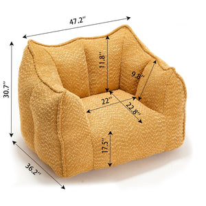 English Elm Sofa plush beanbag chair with superfiber cover and resilient foam filling for ultimate home comfort and relaxation Yellow W1996P252269