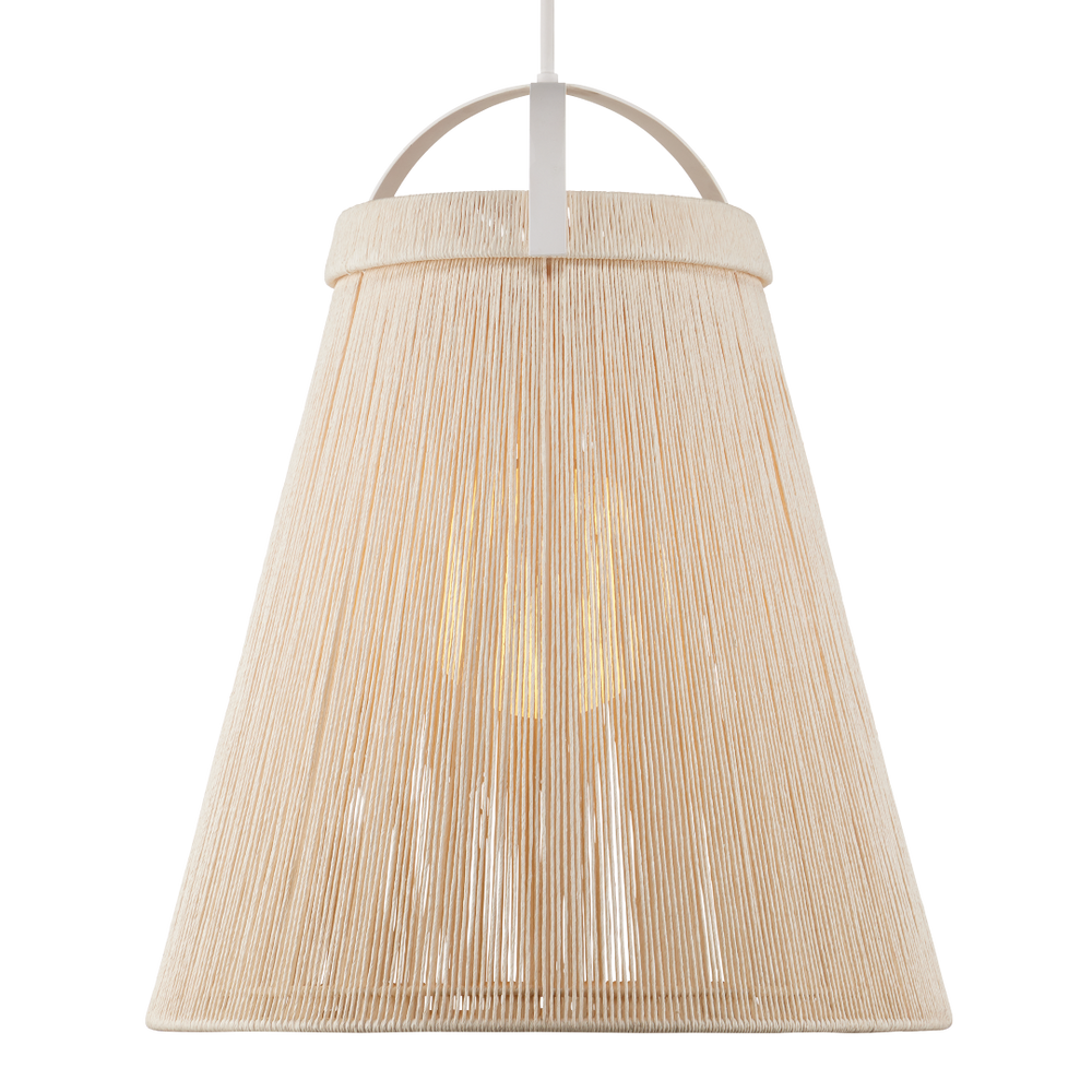 Parnell Pendant Light - Elegant Modern Design with Kraft Paper Twine and Frosted Glass Glow