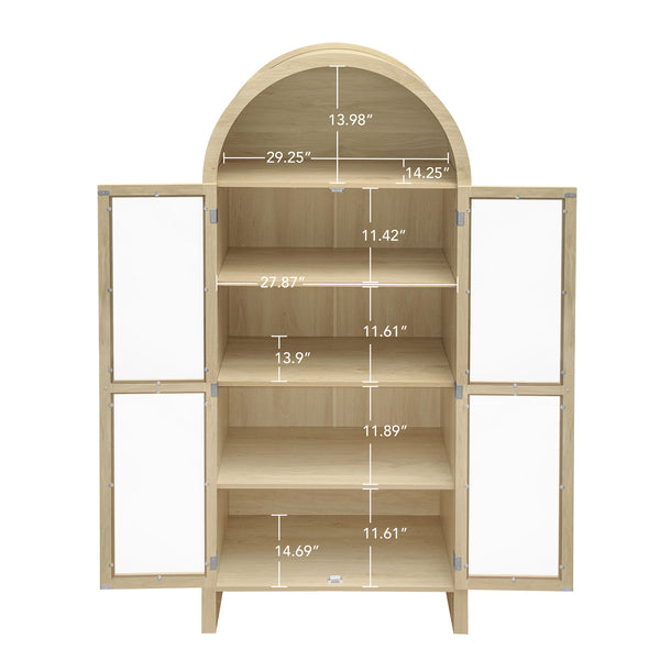 English Elm 70.28" Tall Arched Kitchen Pantry - Modern Farmhouse Cabinet With Adjustable Shelves For Versatile Storage W688P204446