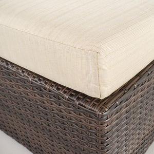 English Elm Christopher Knight Home® - SANTA SANTA ROSA Ottoman with Water-Resistant Cushion, Aluminum Frame, Faux Rattan Outdoor Seating Multi 57546.00ALUMBRN