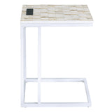 OSP Home Furnishings Norwich C-Table White / White Mosaic