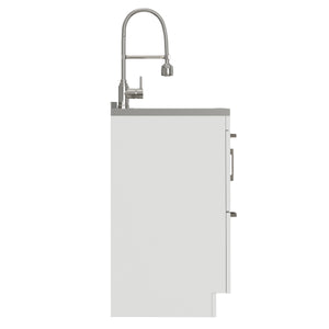 English Elm Hennessy Shaker Cabinet Utility Sink Stainless Steel Basin Laundry Room Setup B136P427219